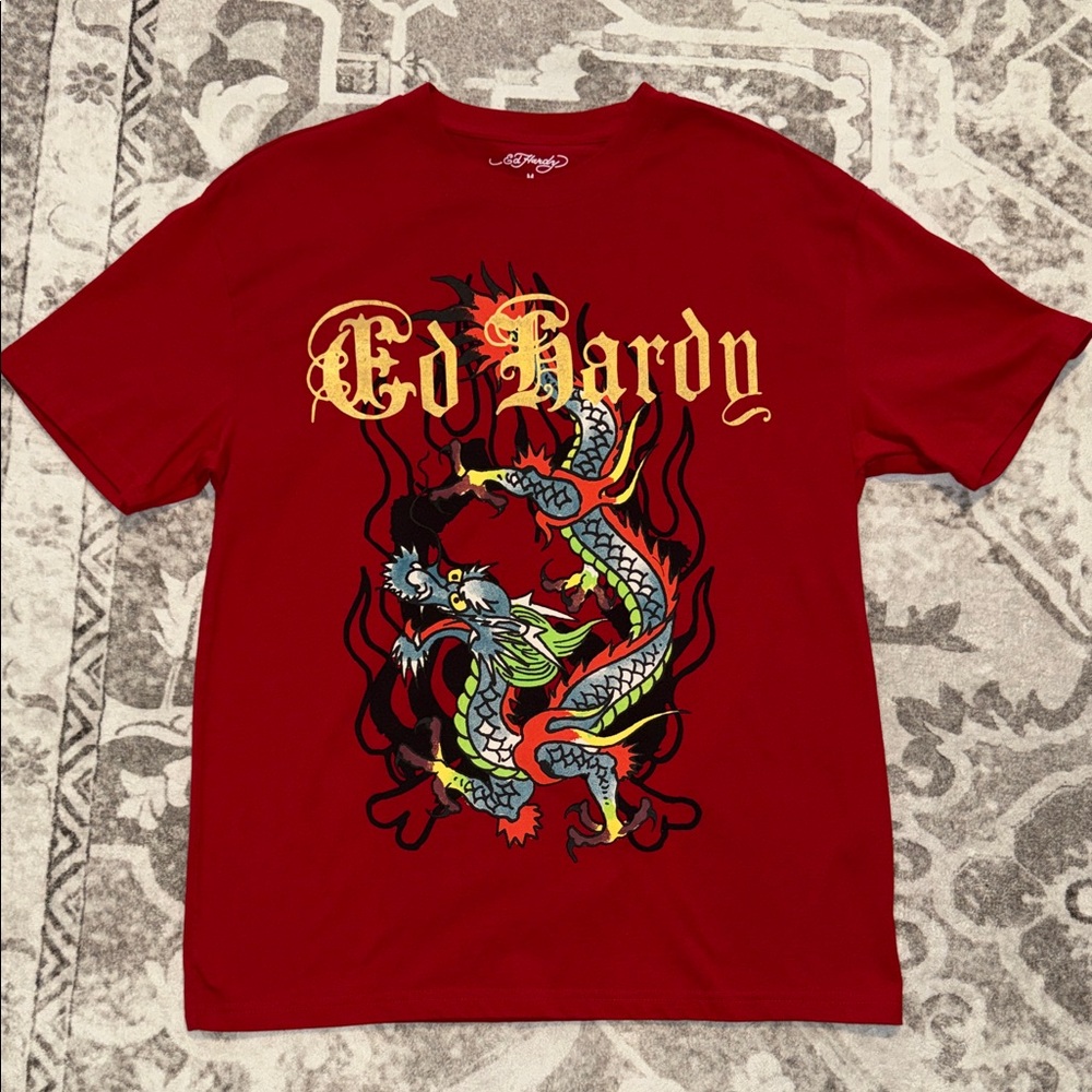 Ed Hardy Red Dragon Graphic Tee